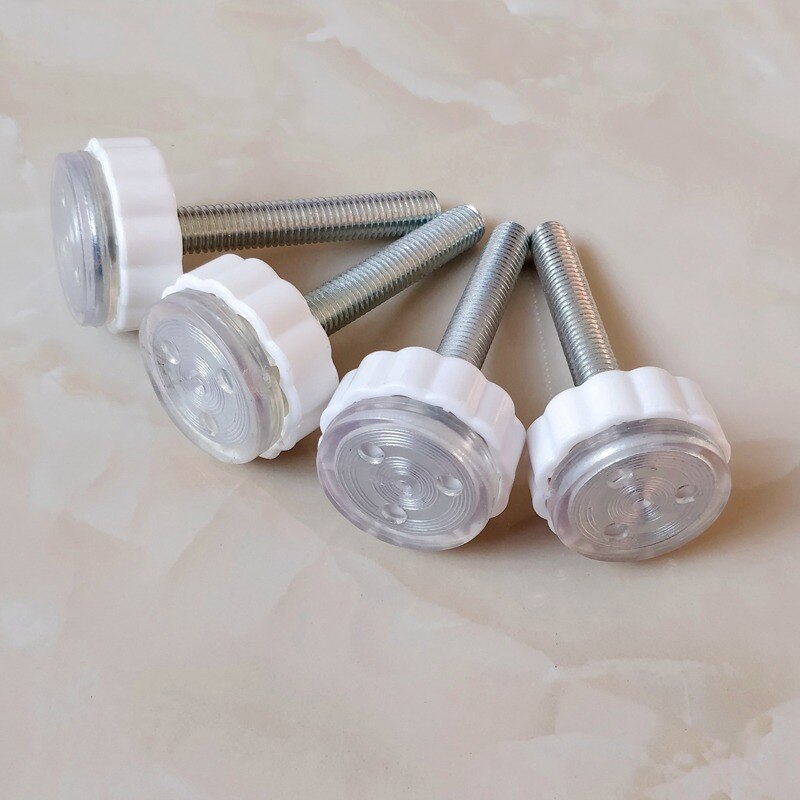 4Pcs/Pack Baby Pet Safety Stairs Gate Screws/Bolts with Locking Nut Spare Part Accessories Kit Baby Safety Doorways: White