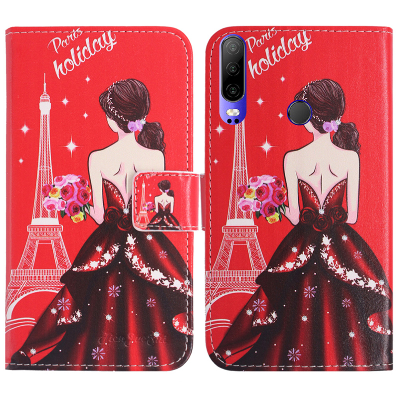 Funda protectora de teléfono de cuero con soporte magnético divertido y bonito tenjueshi para la piel de la cartera de la cáscara de La P20 P26 P30