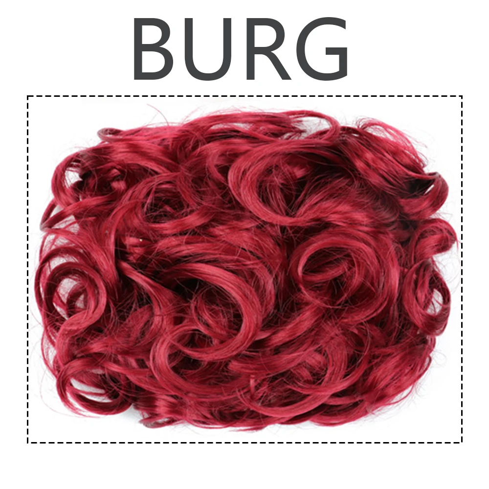 Moño de pelo sintético para mujer, moño rizado marrón Rubio, moño desordenado, peine, Clip en extensión de cabello, Updos, postizos