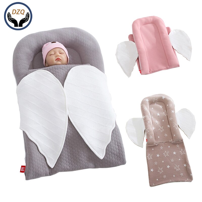 Newborn Baby Wings Nest Bed with Blanket Cover Portable Baby Cradle Bumper Born Sleeping Basket Babynest Bedclothes Care