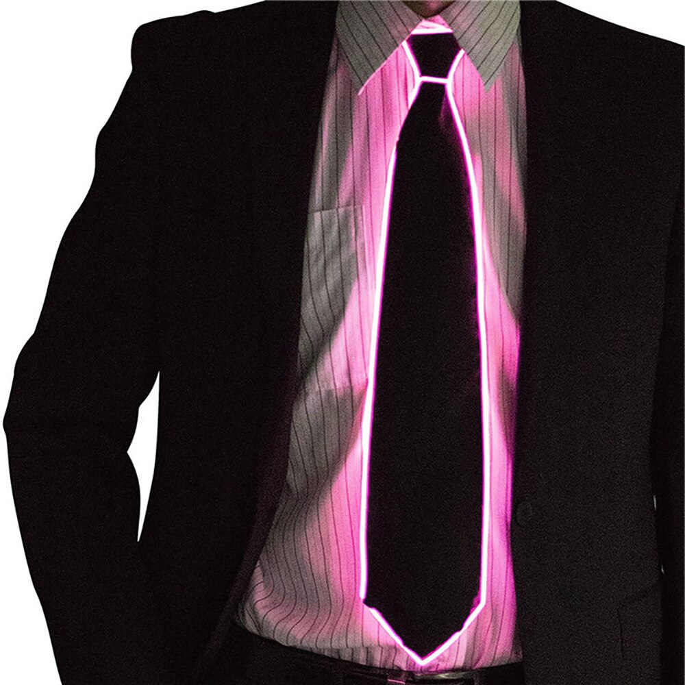 Haloween noël décoration lumineuse hommes LED cravate rougeoyante clignotant Cosplay néon accessoires de fête Costume cravate décoration de fête: VIOLET