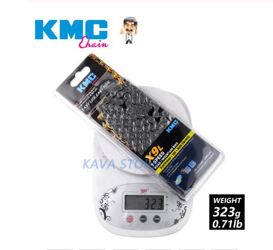 KMC-cadena para bicicleta de montaña o carretera, accesorio para bici en caja, X8, X9, X10, X11, X12, HV408, Z8.3, X8PL, Z9, X9L, X11EL, 116L/118L/126 eslabones: X9L Silver