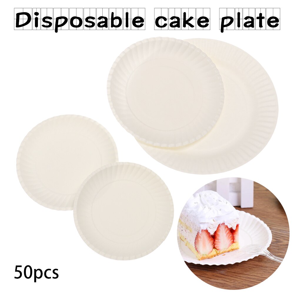 14/15.5/18/23 Cm Wegwerp Borden Wit Papier Disc Kids Verjaardag Platen Baby Shower Wedding Party Cake Pan effen Servies Suppl
