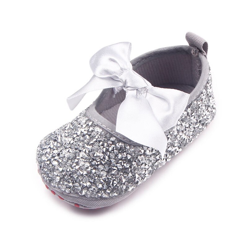 Luxe Bling Bling Meisje Eerste Wandelaars Mode Strass baby schoenen prinses Babyschoenen bling Zachte Tong Meisjes: Gray / 12