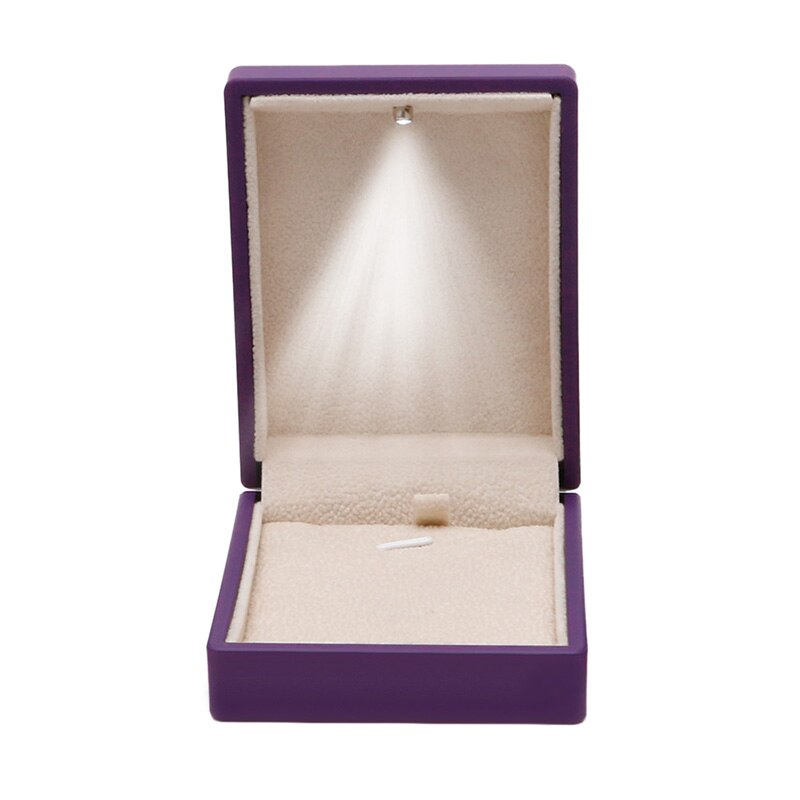 Premuim-colgante de collar con luz LED, caja de , exhibición de joyería, suministro de boda: Purple