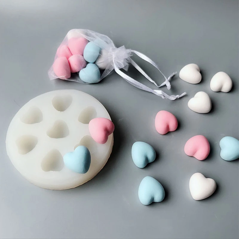 Molde para jabón con forma de corazón, molde de silicona para manualidades, vela de escayola para aromaterapia, moldes para colgantes, herramienta hecha a mano en forma de seifen