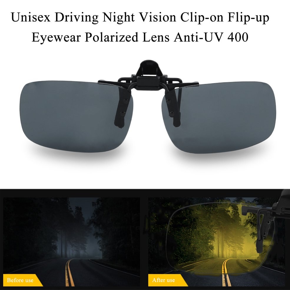 Newdriving night vision clip-on flip-up lens solbriller cool eyewear clip on lens anti -uv 400 unisex til kvinder og mænd