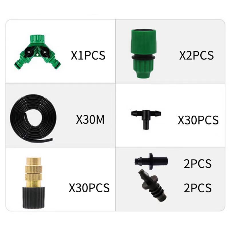 Micro kit de rega da planta do gotejamento diy sistema de resfriamento pulverizador da névoa da irrigação do jardim com bocais ajustáveis kit de resfriamento do pulverizador: A-30m suit