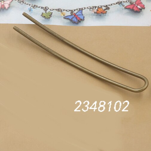 5 unids/lote Vintage bronce antiguo joyería para el cabello en forma de U pasadores de horquillas Retro arco largo Pin accesorios para el cabello Decoración: Color amarillo dorado claro