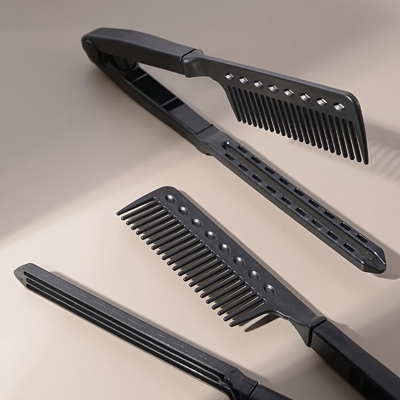 1 peine de pelo liso en forma de V, alisador de pelo DIY, herramientas de belleza y cabello, peine de peluquería de salón
