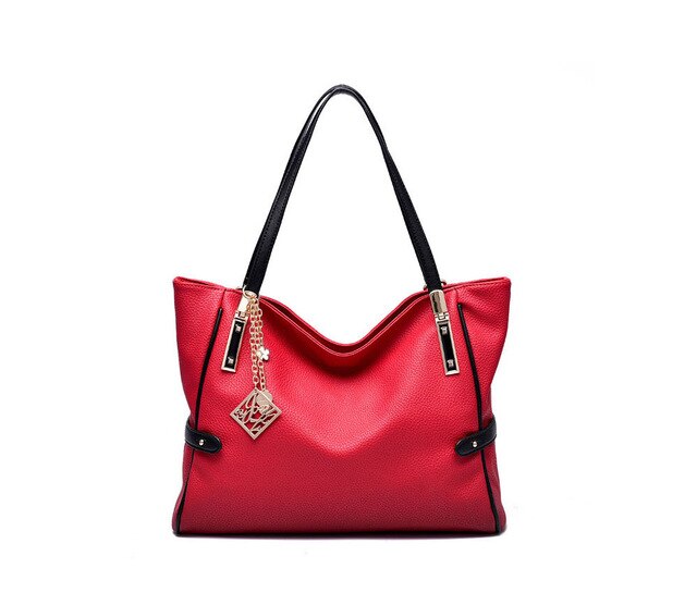 TTOU femmes gland fourre-tout décontracté dames sac à main sac à bandoulière en cuir synthétique polyuréthane grande capacité sac à main sac de banlieue femme: Red