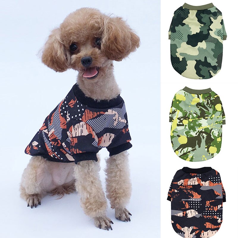 Camouflage Printing Summer Pet Dog Clothes for Dogs Soft Cotton Clothes Dog Vest Breathable T shirt for Cat Small Dogs XS-XL