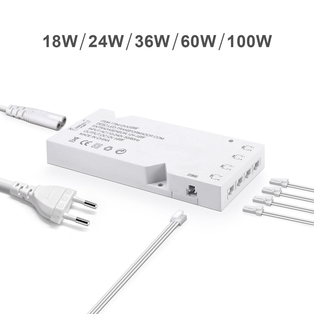 Transformador de iluminación LED DC12V 2A 3A 5A 8A, adaptador de fuente de alimentación, puerto Dupont, controlador de tira LED, bricolaje, armario para el hogar, estante de luz