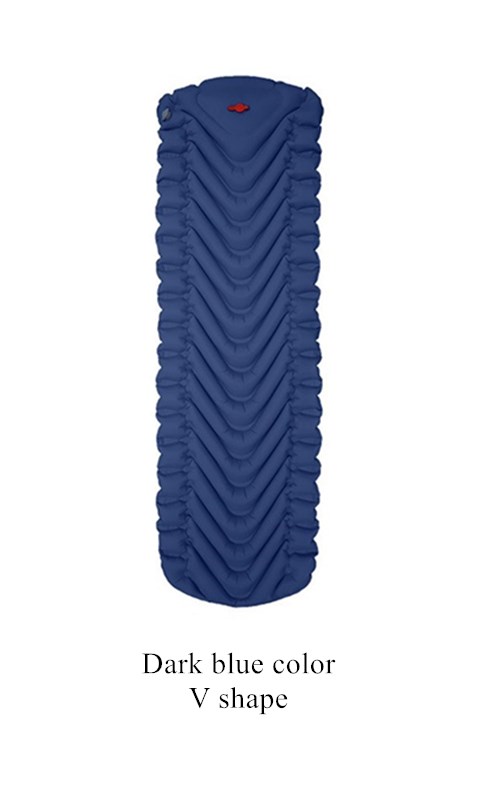 Camping Mat Voet Luchtbed Opblaasbaar Matras Nylon Tpu Slapen Pad Lichtgewicht Vochtbestendige Air Matras Draagbare: V DARK BLUE