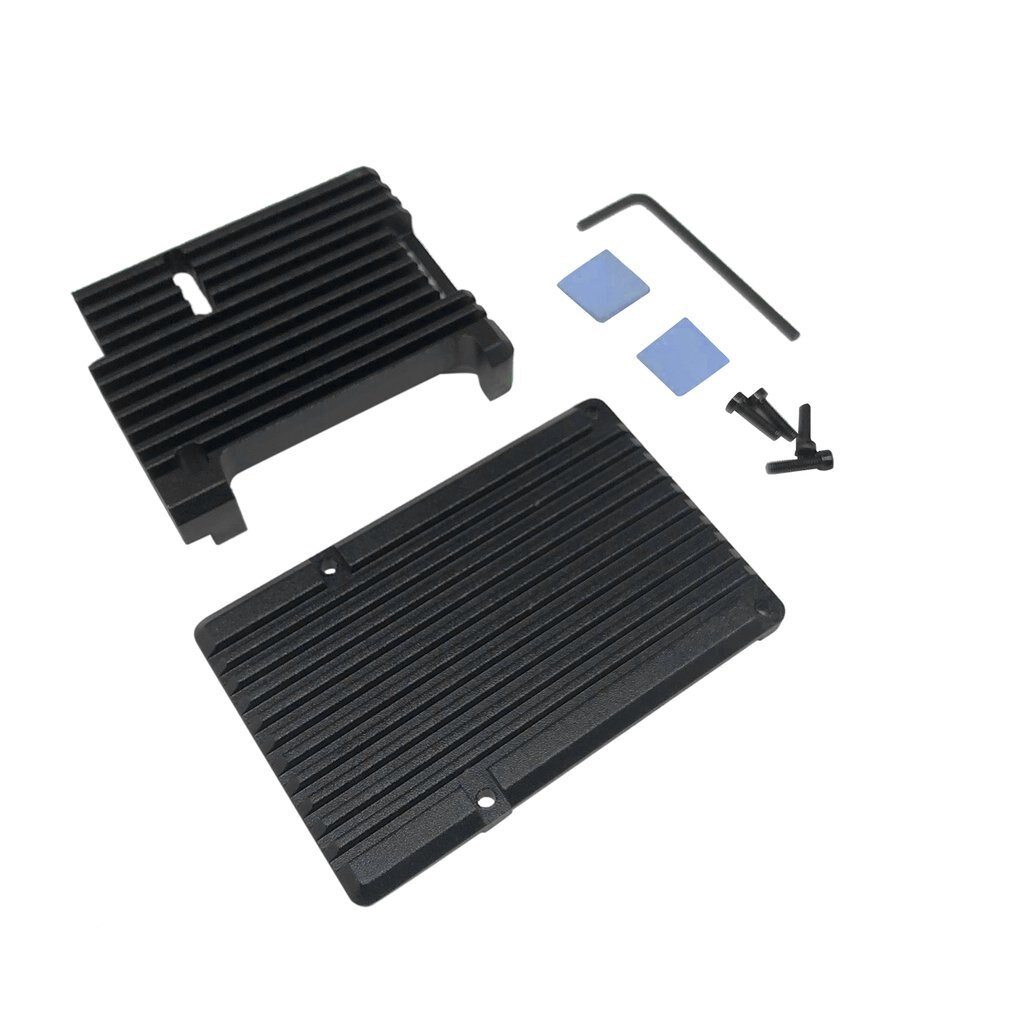 Voor raspberry  pi 3 aluminium behuizing met dubbele koelventilator metalen behuizing zwarte behuizing voor rpi raspberry pi b /3b+