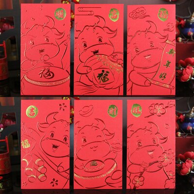 Cartoon Ox Chinese Lunar Year Thick 3D Red Packets