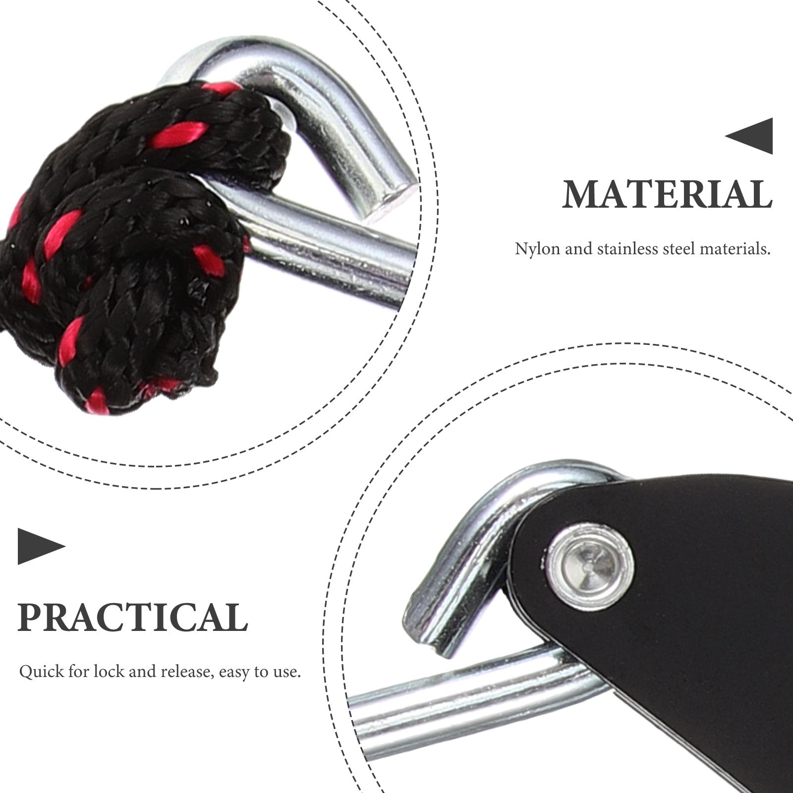 2PCS Pulley Rope Hook Canoe Tie Down Straps Kayak Ratchet Boat Downs Heavy Duty Nylon Steel Hooks Adjustable Length Secure