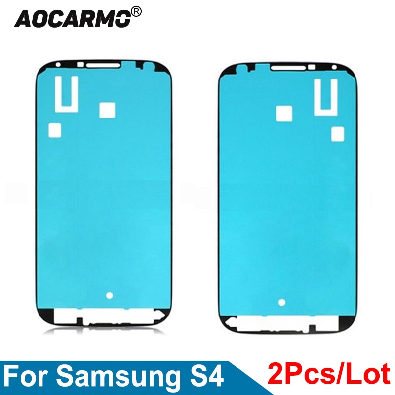 Aocarmo 2 stks/partij Voor Samsung Galaxy S4 i9500 i9505 LCD Touch Screen Dubbelzijdig Klevende Lijm Tape Front Frame sticker