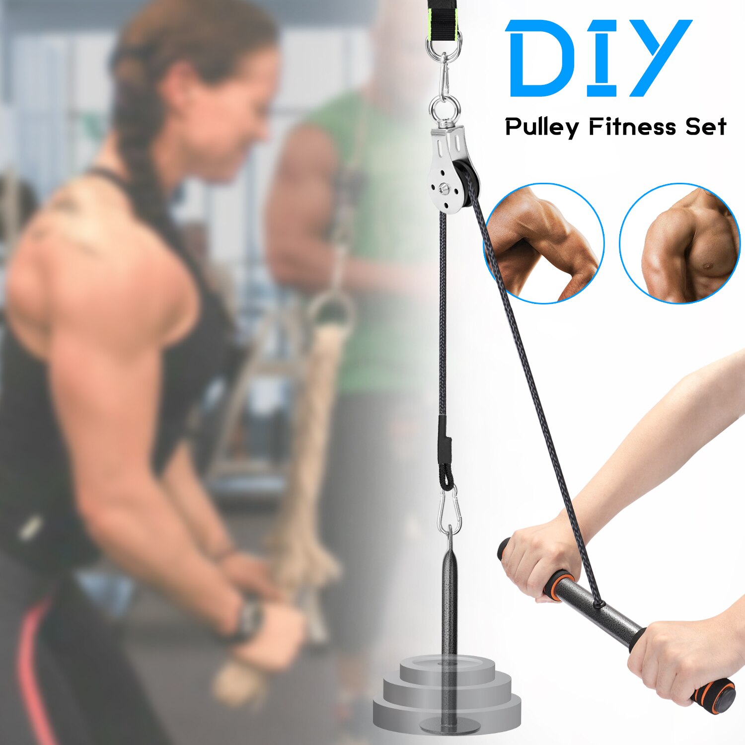 Fitness Diy Gym Katrol Kabel Machine Attachment System Laden Pin Lifting Workout Arm Biceps Triceps Hand Training Apparatuur