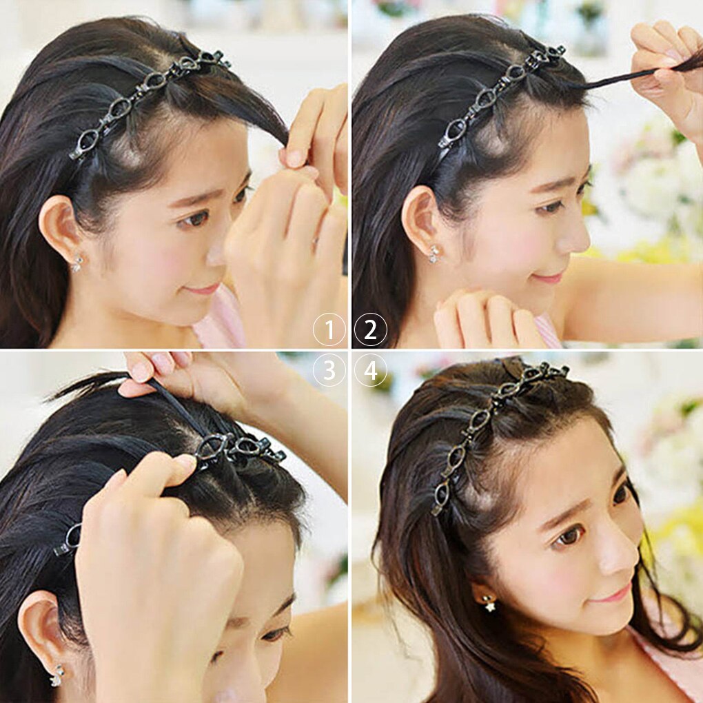 Braider Hair Clip Double Bangs Hairstyle Hairpin Hairband Salon Hair Decoration Hairband for Women Hairstyle Hairpin Accessory