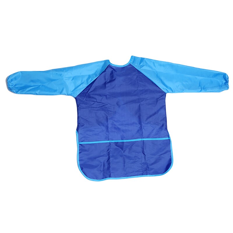 Waterproof Baby Girl Boy Long Sleeve Bibs Toddler Infant Burp Cloth Feeding Child Drawing And Painting Apron 5-8 Years: blue