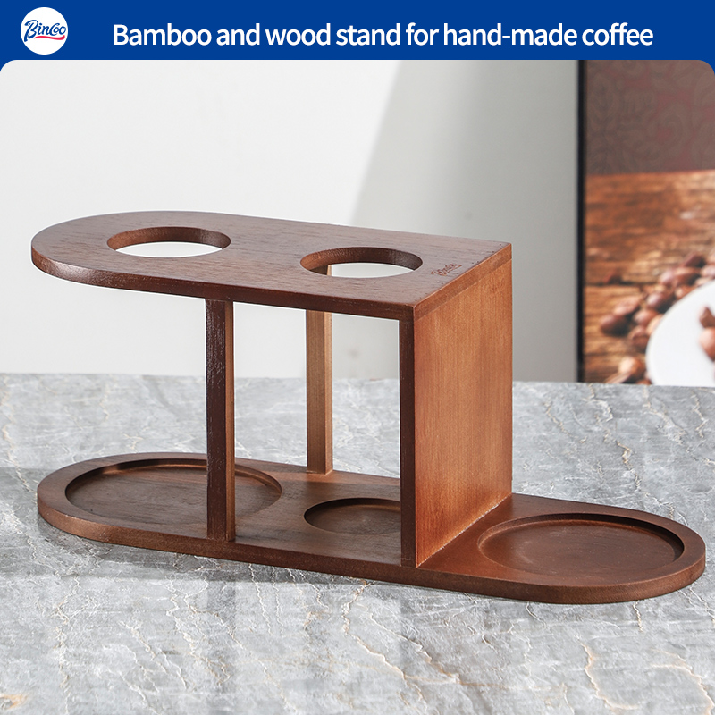 Bincoo rack de armazenamento de moedor de mão de grãos de café, armazenamento doméstico portátil, copo de filtro, suporte especial acessórios de café fabricado à mão: Default Title