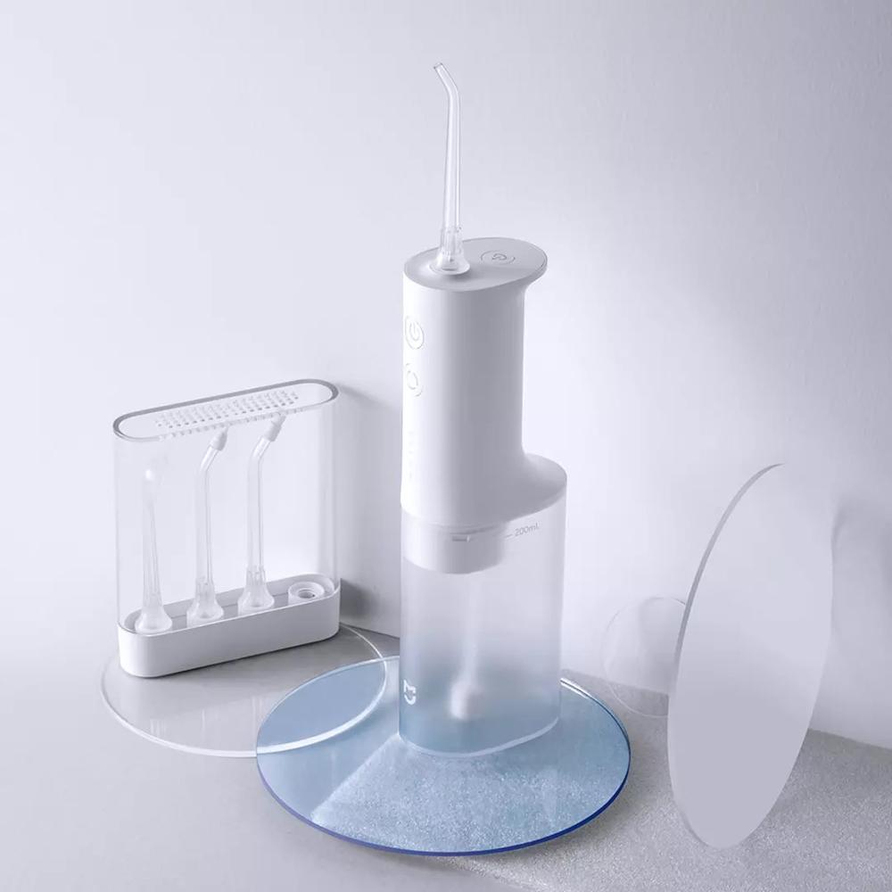 Xiaomi mijia irrigador oral portátil água dental flosser jato de água limpeza dente bocal dentadura escova de dentes