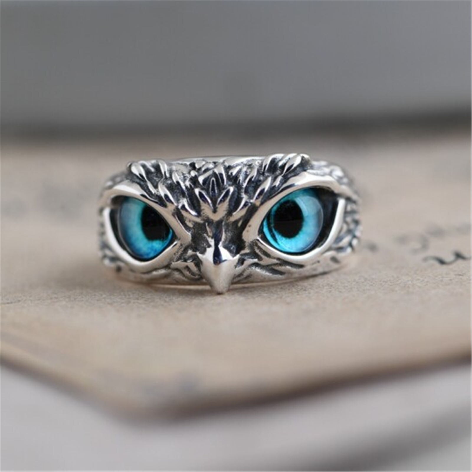 Vintage Demon Eye Uil Ring Voor Vrouwen Meisje Liefhebbers Retro Dier Open Verstelbare Ring Verklaring Ring Sieraden: Default Title