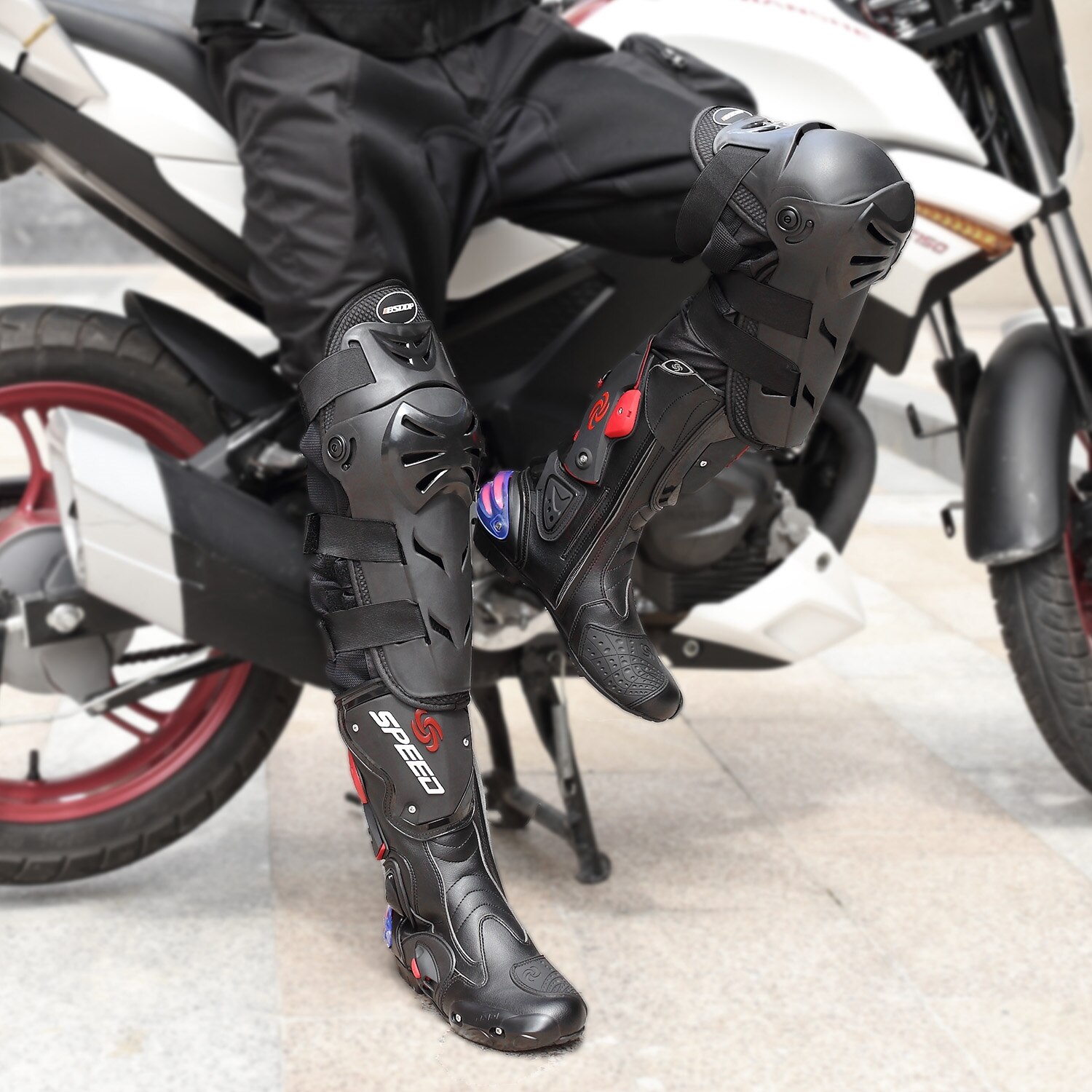 Genouillère moto moto genouillères de Protection Motocross protections route genou et coudières mt07 mt09 r1 r3 4 pièces