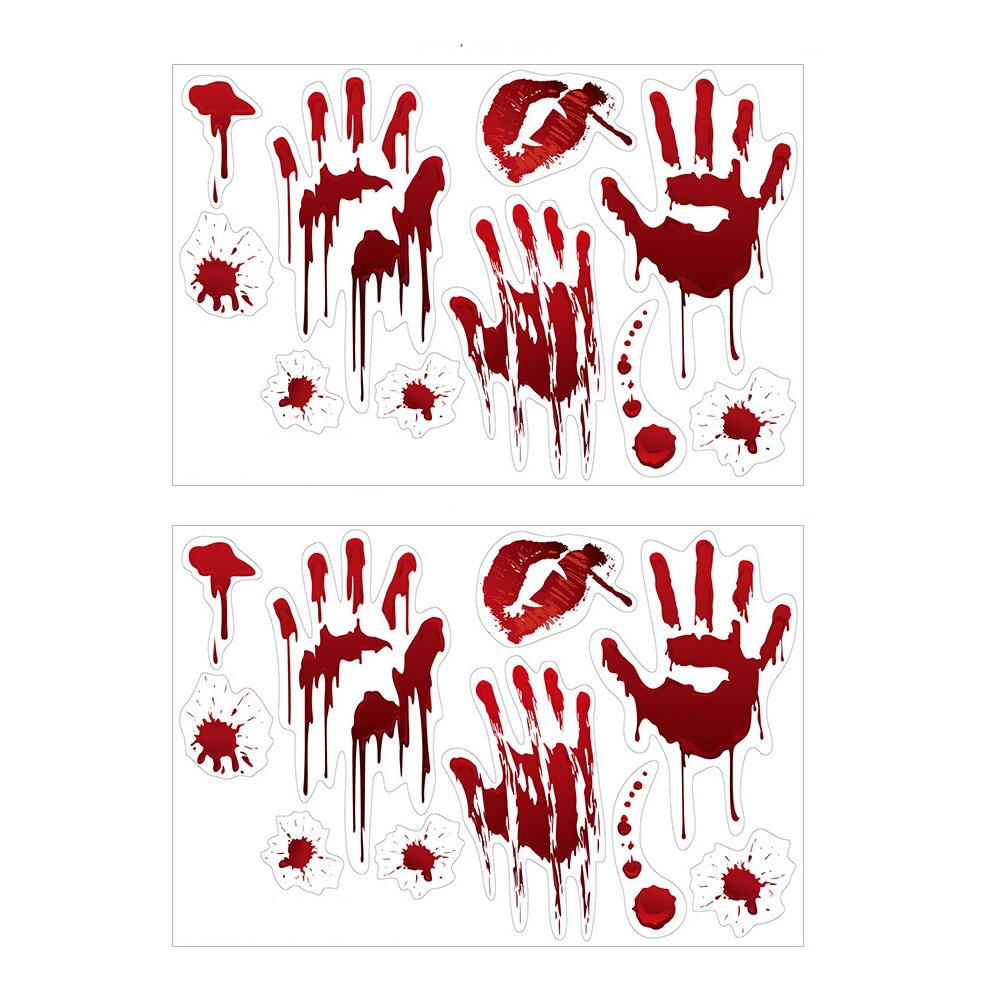 Bloody Hands Window Stickers - Bloody Designs Hand Prints with Blood Splatter: 2