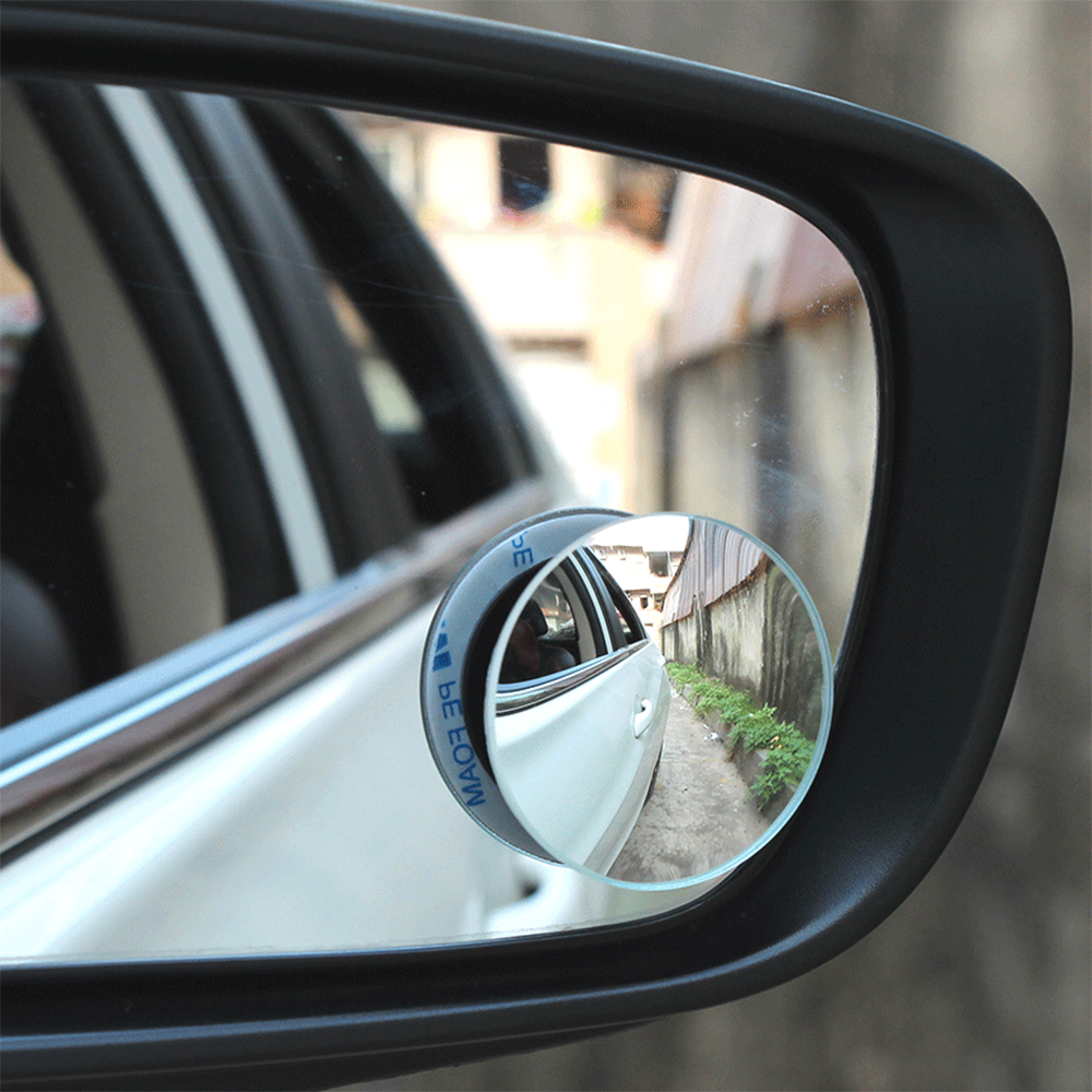 2 stk 360 graders drejelig kantløs universal vidvinkel rund blindspids spejl bil konveks spejl til parkeringssikkerhed