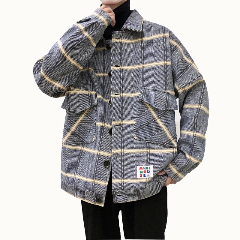 Veste de neige en treillis pour homme épaississement peigné mélange de laine en vrac Trench pardessus manteau de vêtements rembourrés de coton en cachemire pour homme M-3XL