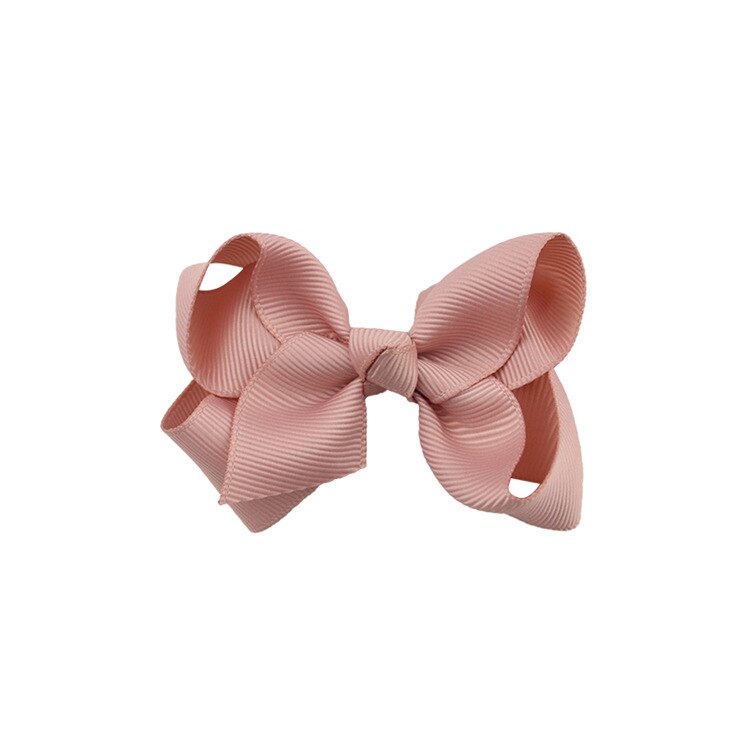 Små hårrosetter med hårspännen för flickor barn mini boutique slät knut band rosett hårnål hår accessoarer band rosett: A19 komo brun