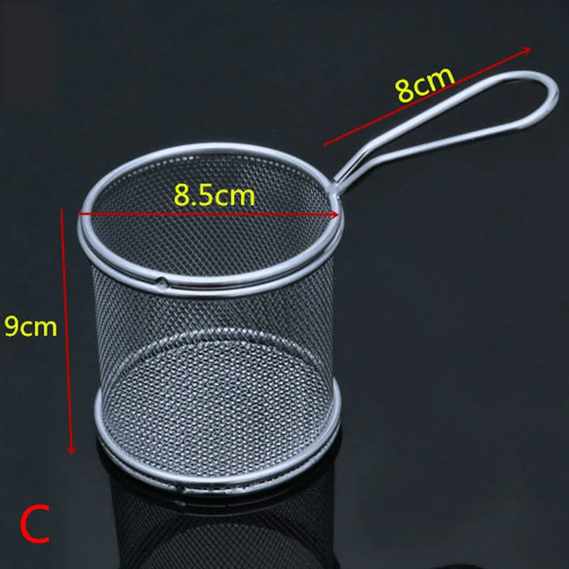 Mini Cesta De Fritação De Aço Inoxidável, Pequena Cesta De Fritação, Tela De Filtro, Lanche Comercial, Dim sum, Quadro De Cesta: Vermelho