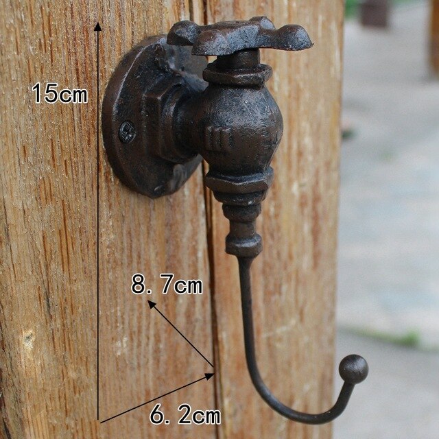 Decoração de parede decorativa retrô europeu coroa série ferro fundido gancho de roupas decorativo casaco de parede: Bege