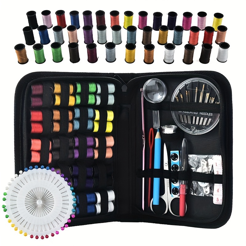 Luxja Organizer voor naai-accessoires, dubbellaagse organizer voor naalden, garen en naaiset, grijze stippen (alleen tas