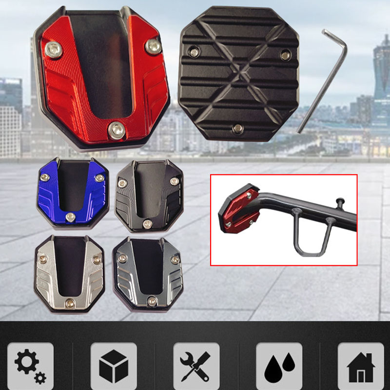 Universale scooter Moto Bici Cavalletto Prolunga Piede Cavalletto Laterale Estensione pad Piastra di Supporto base Ingrandita Antiscivolo