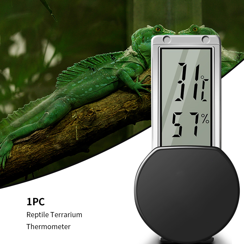 Hygrometer With Suction Cup Reptile Terrarium Thermometer Aquarium Pet Supplies Gauge Digital Display LCD Screen Spider Tortoise