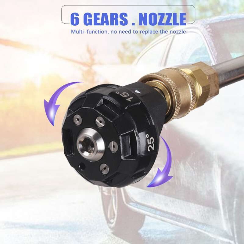 Pressure Washer 6 in 1 Spray Nozzle Adjustable 1/4 Inch Quick Connect 4000 PSI: Default Title