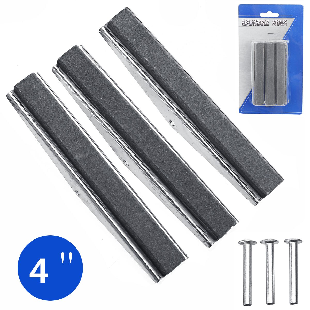 3pcs/set Hone Replaceable Stones for Brake Piston Engine Cylinder Hone Tool Replacement Stone 1.125/2/3/4inch 4 Size: 4inch