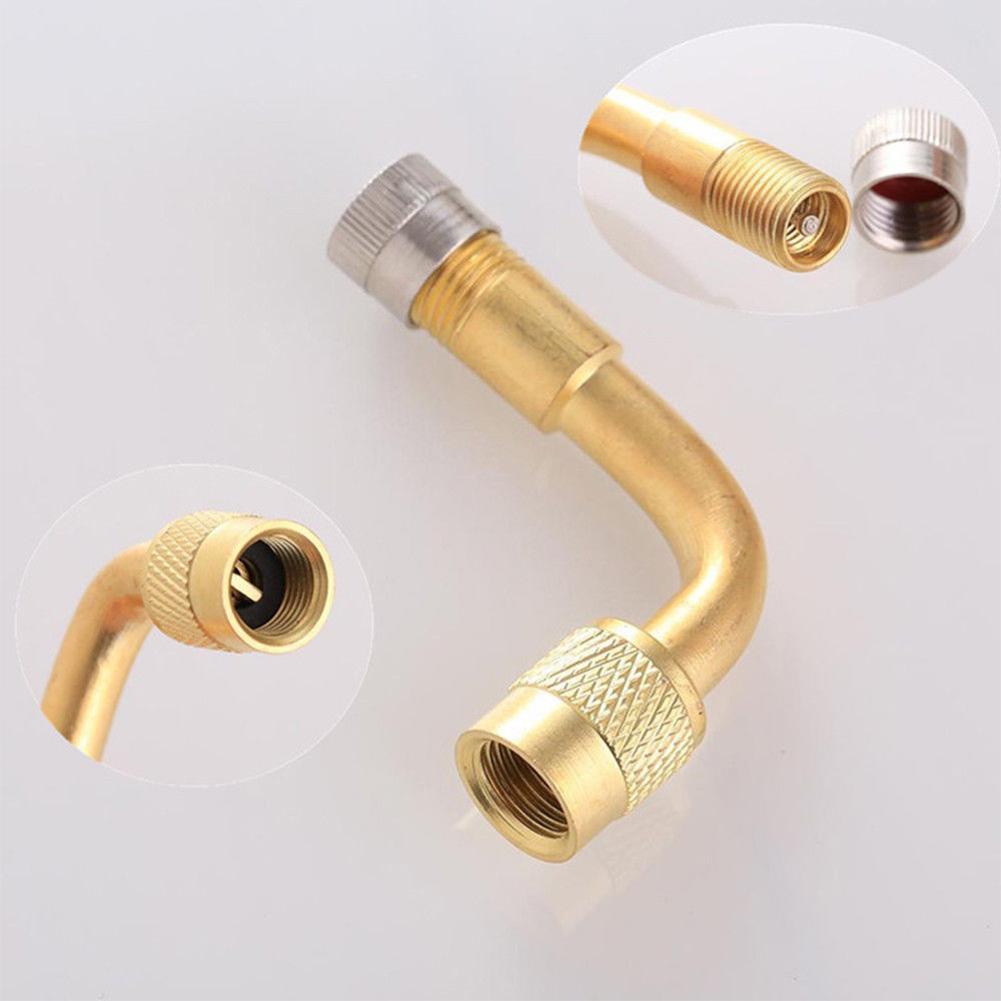 Válvula de neumático de latón con ángulo de 45/90/135 grados, vástago de válvula Schrader con adaptador de extensión, vástago de aire para válvula de neumático, extensor,