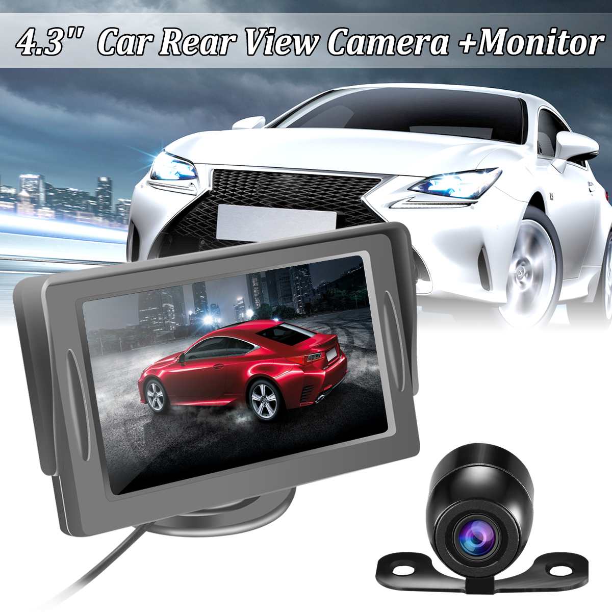 4.3 Inch Tft Lcd Draadloze Camera Auto Monitor Reverse Camera Parking System Voor Auto Achteruitkijkspiegel Monitoren Omkeren