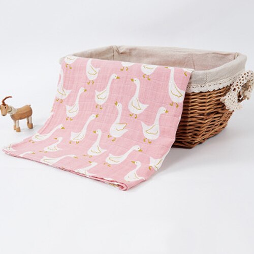 Cotton Baby Blankets Newborn Soft Organic Cotton Baby Blanket Muslin Swaddle Wrap Feeding Burp Cloth Towel Scarf Baby Stuff: Swan