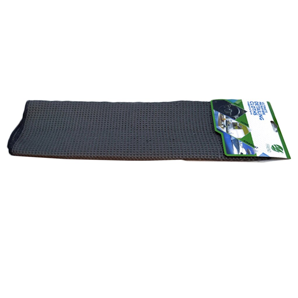 Microfibra paños de limpieza del coche Waffle pulido Wipe Auto limpieza Toalla de secado absorbente: Black