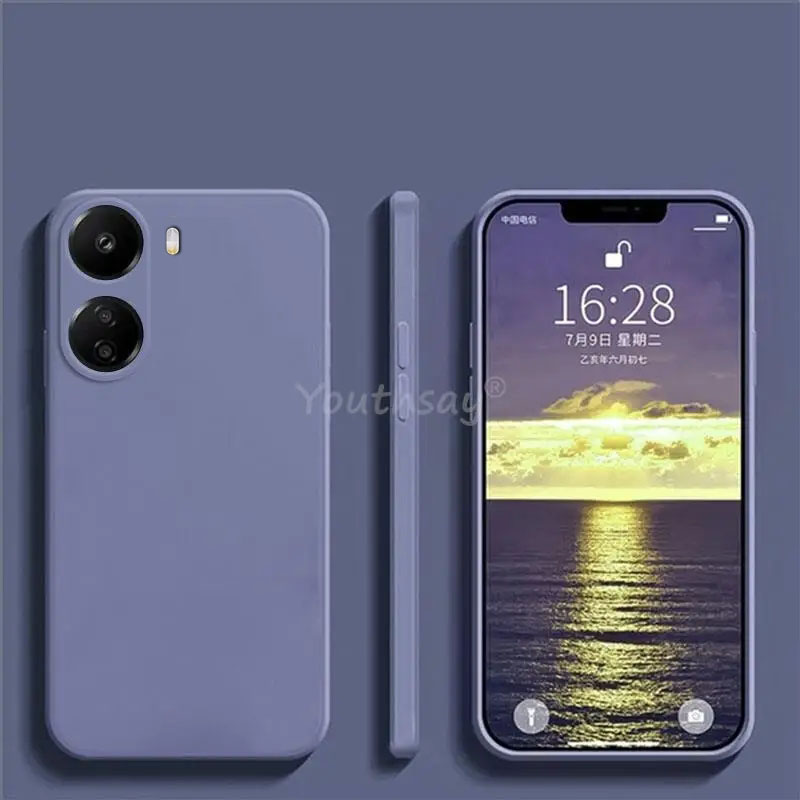 Dla Poco X7 zawodowiec płyn silikon Obudowa Poco X7 zawodowiec pokrywa Fundas Coque miękki TPU aparat fotograficzny ochraniacz telefon Powrót Obudowa Poco X7 zawodowiec: Jasny fiolet