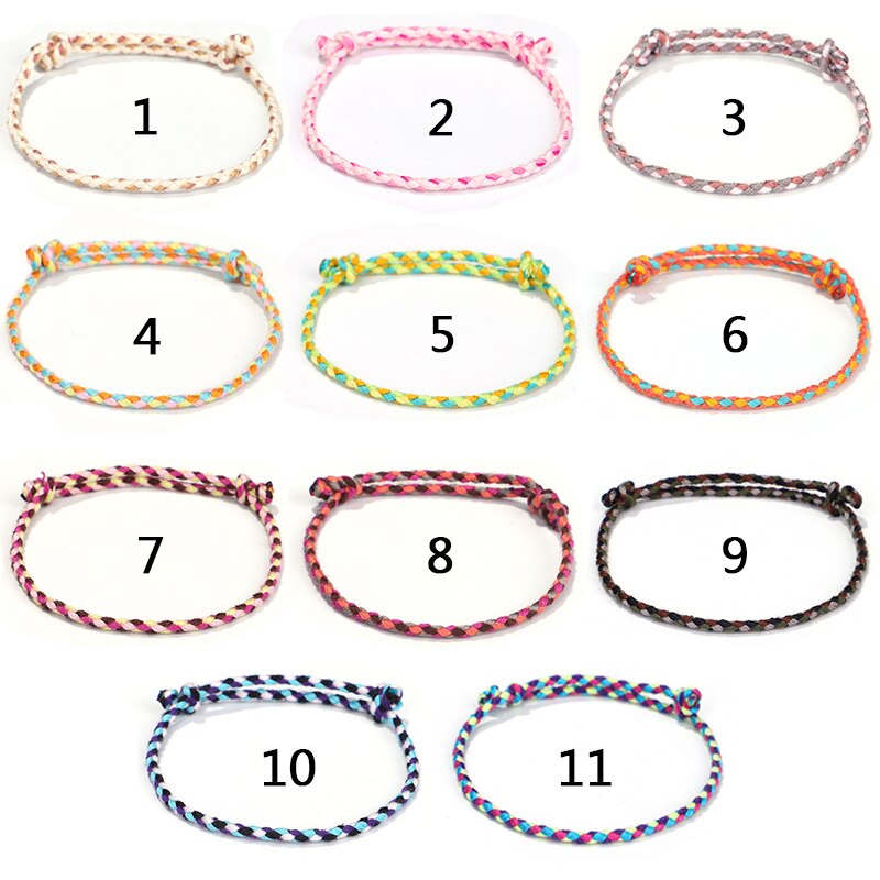 Pulseira prateada da sorte tibetana feminina, bracelete de corda com nó na cor boho