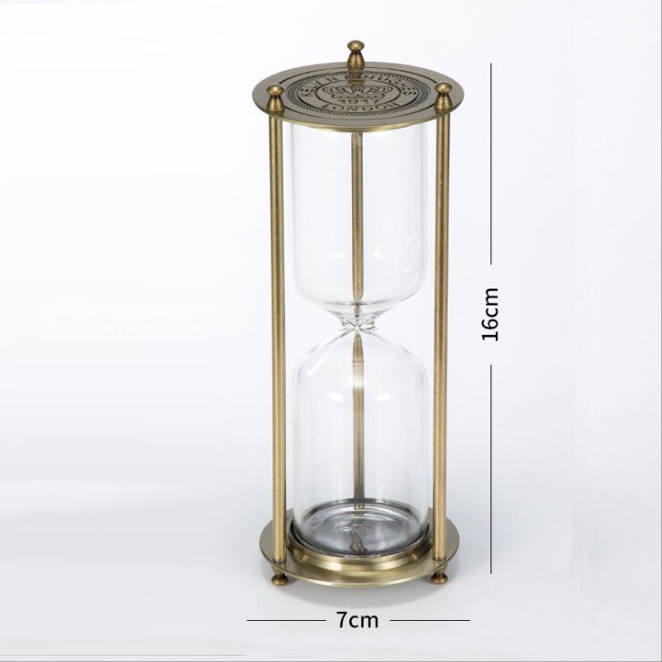Europese Metalen Zandloper Home Keuken Zand Klok Glas Decoratieve Zand Zandloper Zand Timer Voor Desktop Decoratie: Bronze 16cm