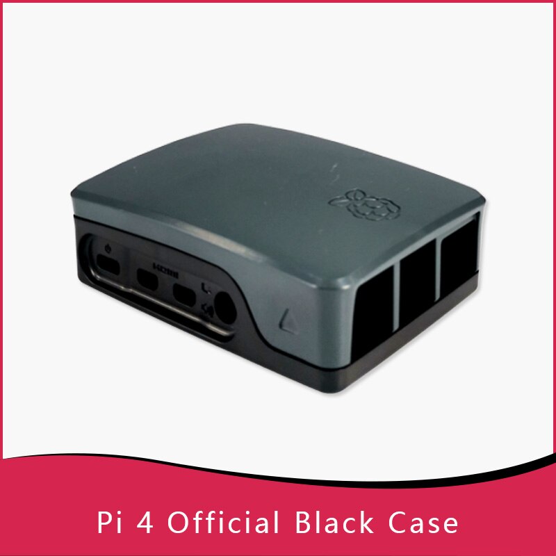 Oficial raspberry pi 4 caso raspberry pi 4 ventilador 15.3w USB-C fonte de alimentação da ue/eua/reino unido plug: PI4 CASE BLK