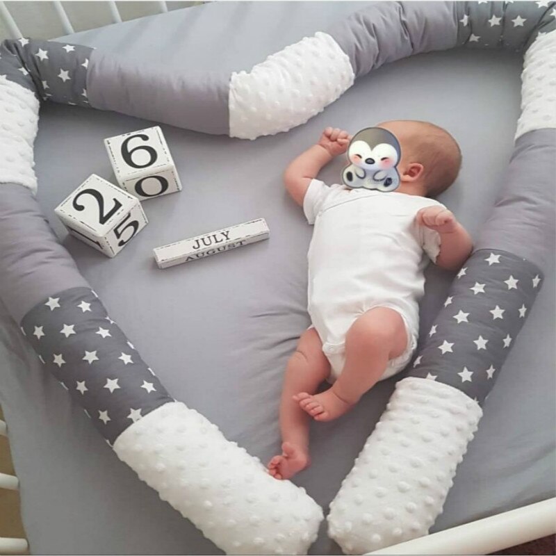 250CM Long Pillow Newborn Cradle Bumpers Cotton Circular Splicing Children Bed Fence Infant Crib Kids Room Bedding Decoration