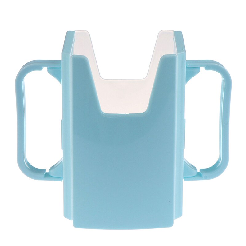 Taza para botella, porta leche, ajustable, de plástico seguro, para bebé, caja para zumo para bebé: Azul